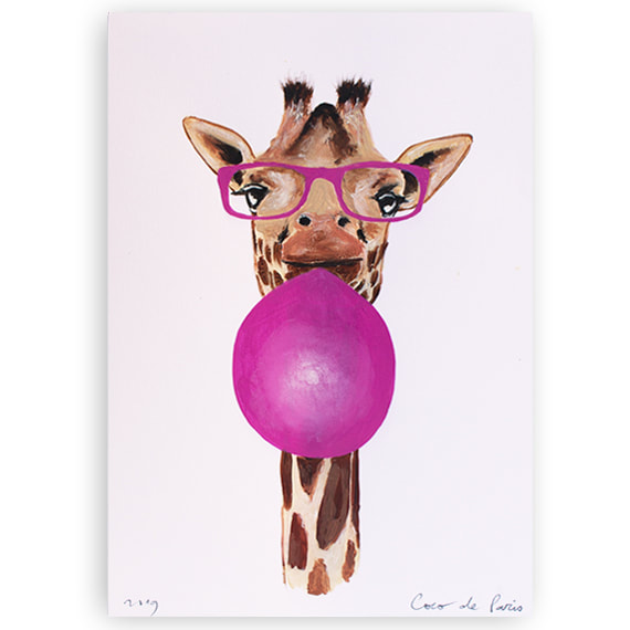 portrait giraffe,giraffe with bubblegum, funny giraffe,bubblegum art ...